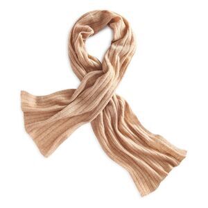 Charter Club NWT ribbed 100% cashmere scarf Heather Carmel